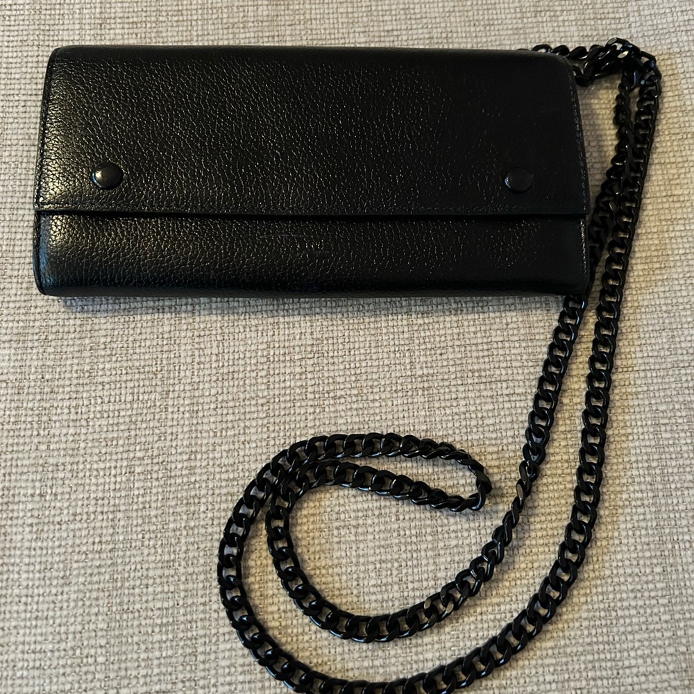 Celine Black and Blue Leather Wallet